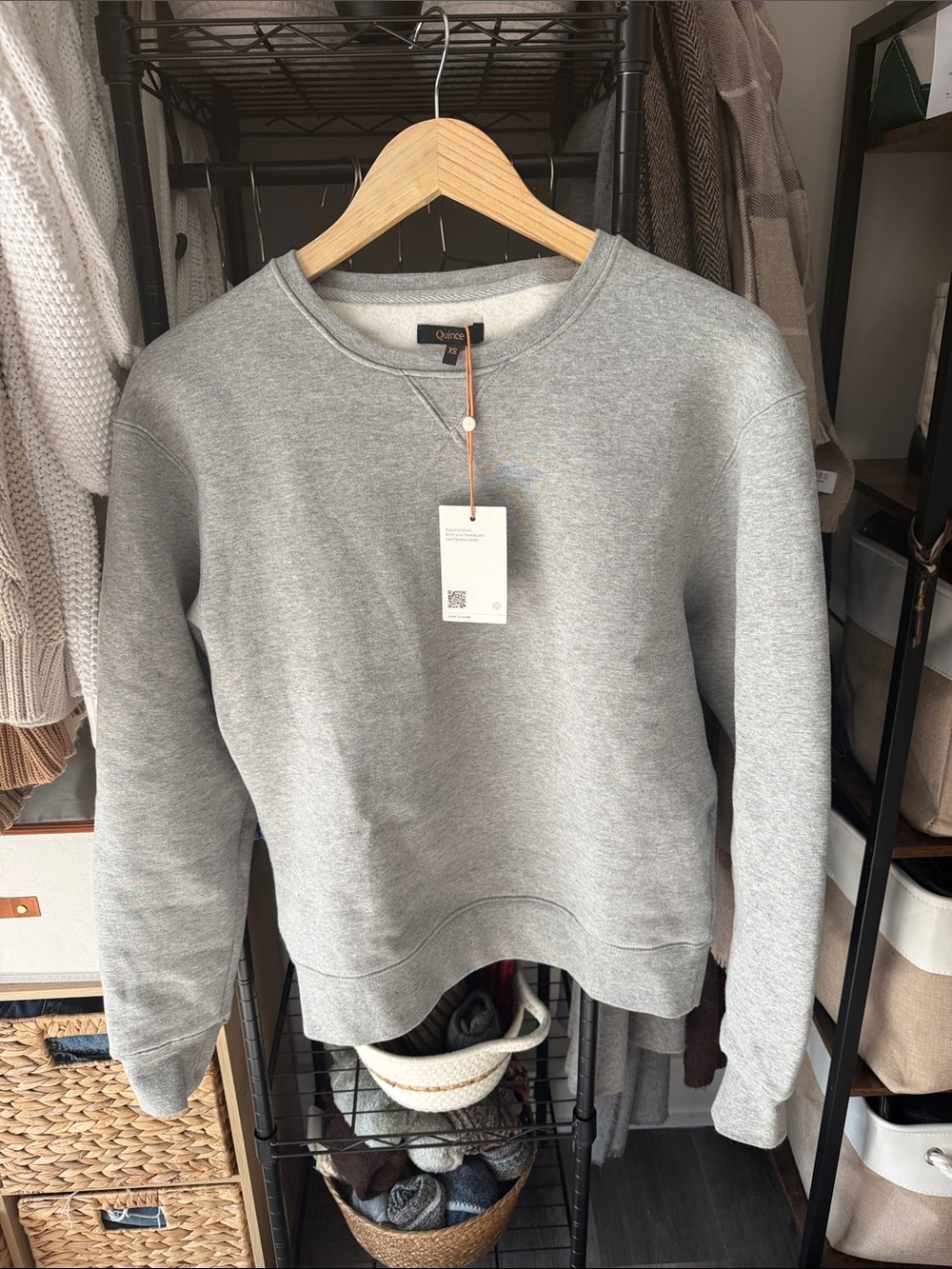 Quince Heather Gray Boyfriend  Crew Sweatshirt